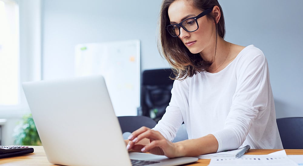 Female professional working white top