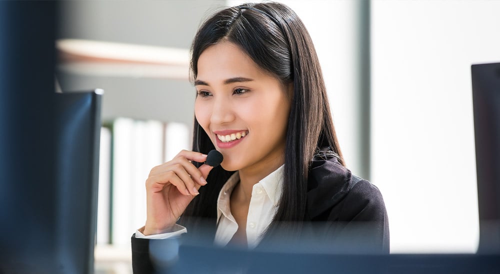 Woman with headset