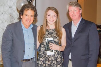 Michael LeBlanc on Honorary Skate Oakville Bursary Michael LeBlanc accepts her Skate Oakville Bursary from FCT team