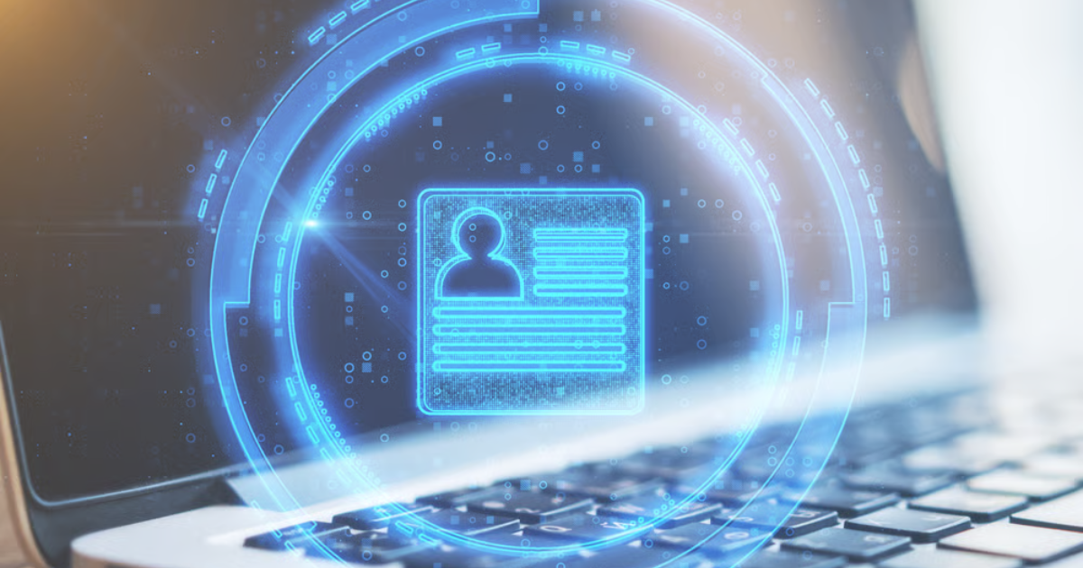 Client ID verification on laptop.