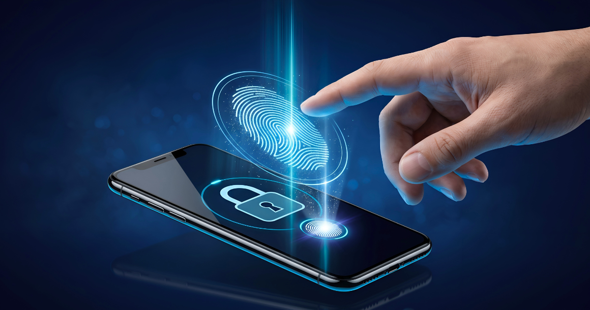 Fingerprint verification on mobile device.